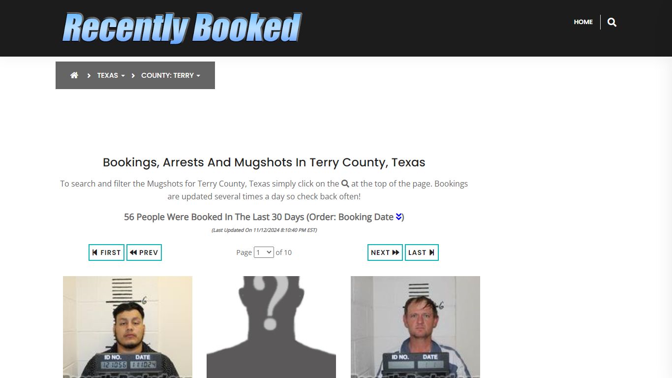 Bookings, Arrests and Mugshots in Terry County, Texas - Recently Booked